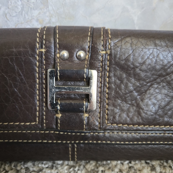 Vintage Fossil Dark Brown Leather Wallet - Picture 2 of 8